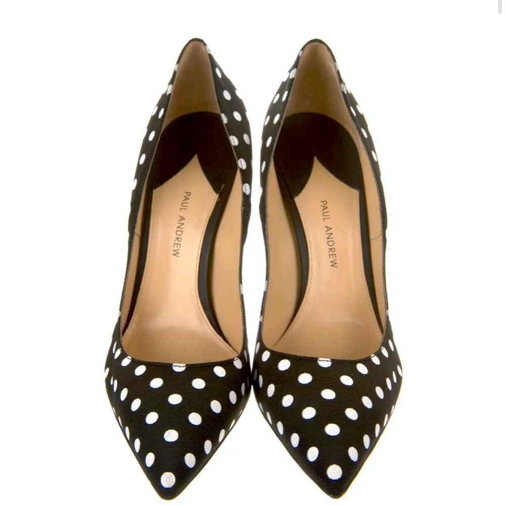 Canvas Polka Dot Print Pumps